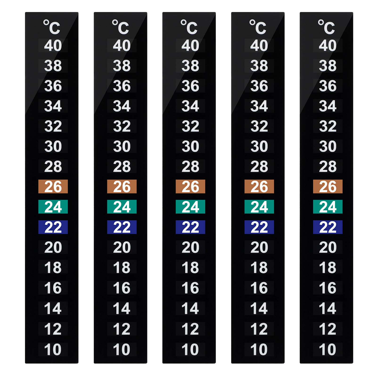Temperature Strip Thermometer - 10 Adet Sıvı Kristal Sıcaklık Şeridi