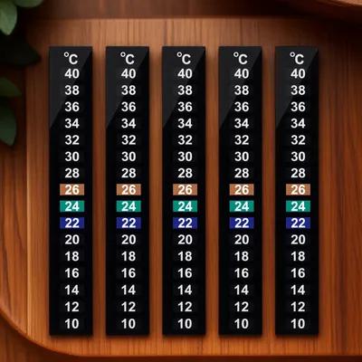 Temperature Strip Thermometer - 10 Adet Sıcaklık Şeritleri Sıvı Kristal